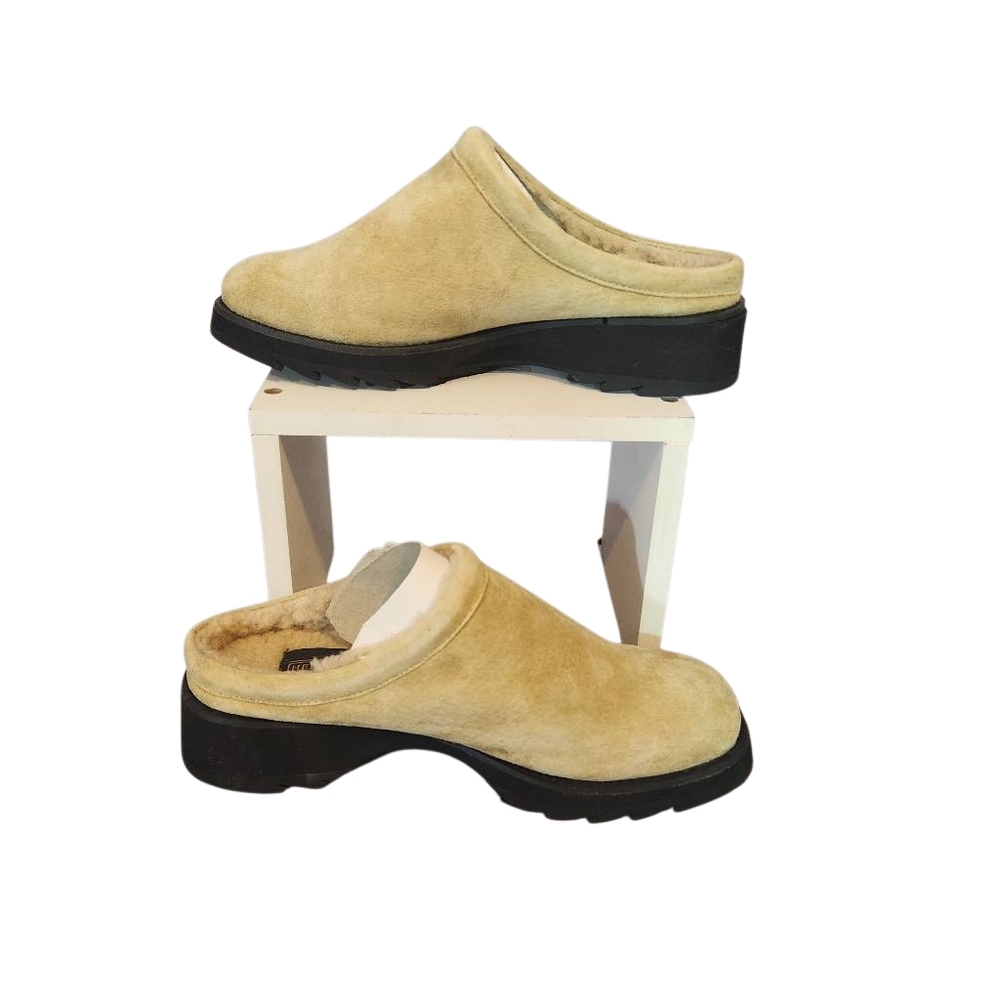 Herman Geist Tan Slip-On Suede‎ Clogs Size 6